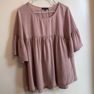 Dusty rose ruffle blouse